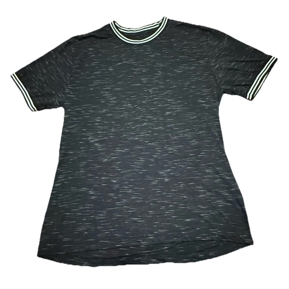 Faze 1 Henley Neck Black White Heather Men Medium Soft Comfy Lightweight